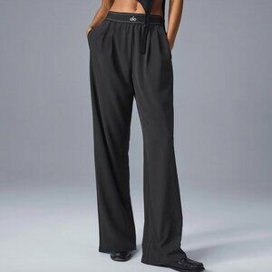 ALO Yoga Black Wide-Leg Trousers